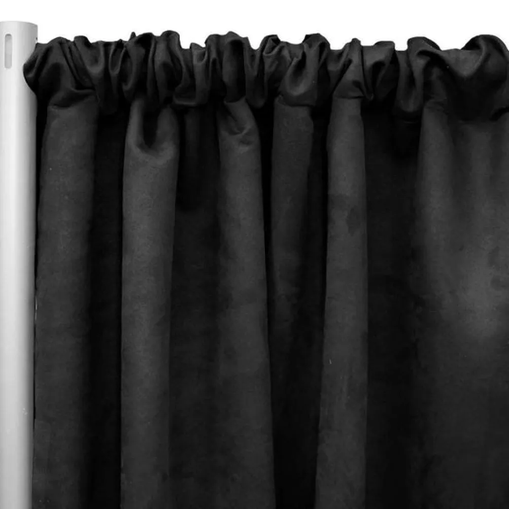 Duvetyne (Fire Retardant) Drape Panel in Black
