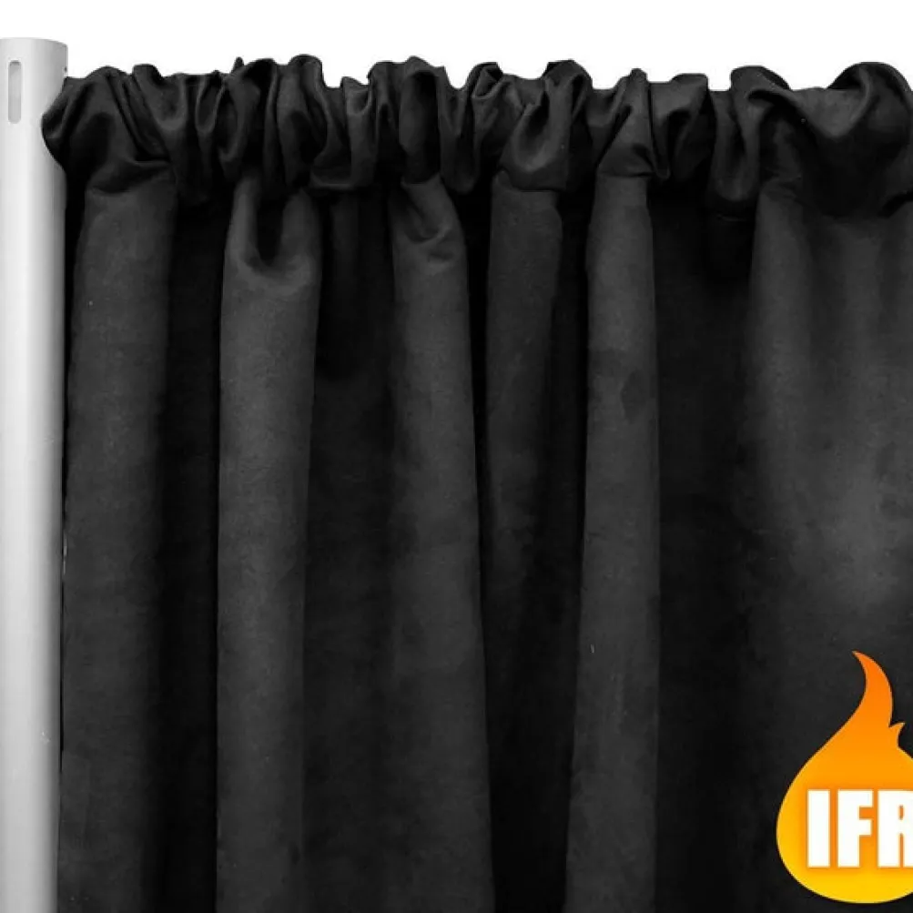 Duvetyne (Fire Retardant) Drape Panel in Black