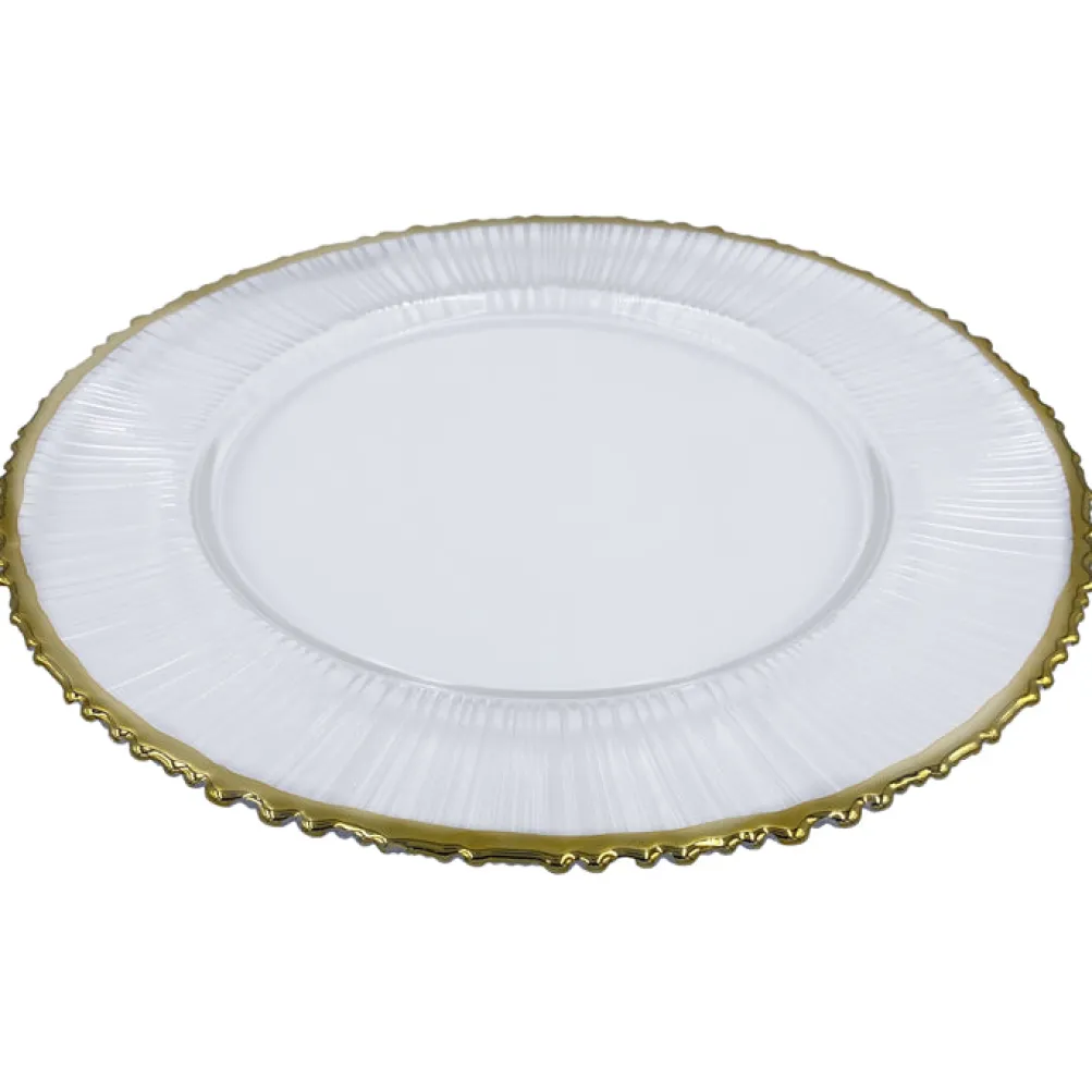 Eclipse - Glass Charger Plate in Gold (Item # 0309-R)