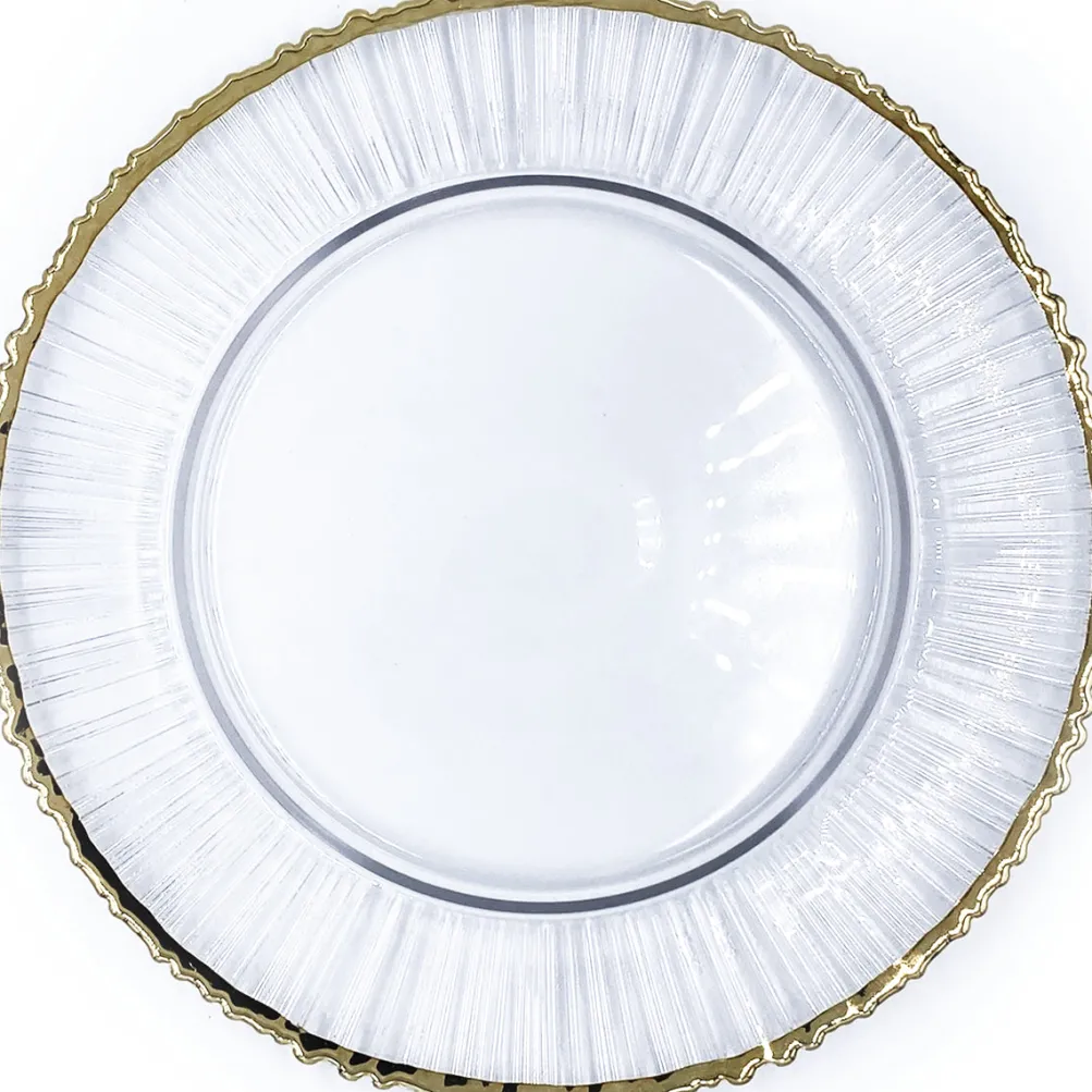 Eclipse - Glass Charger Plate in Gold (Item # 0309-R)