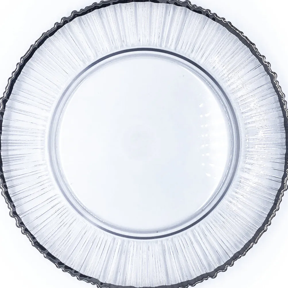 Eclipse - Glass Charger Plate in Silver (Item # 0309-R)