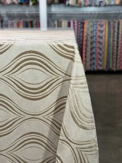 Eclipse Jacquard (Reversible) Table Linen in Taupe