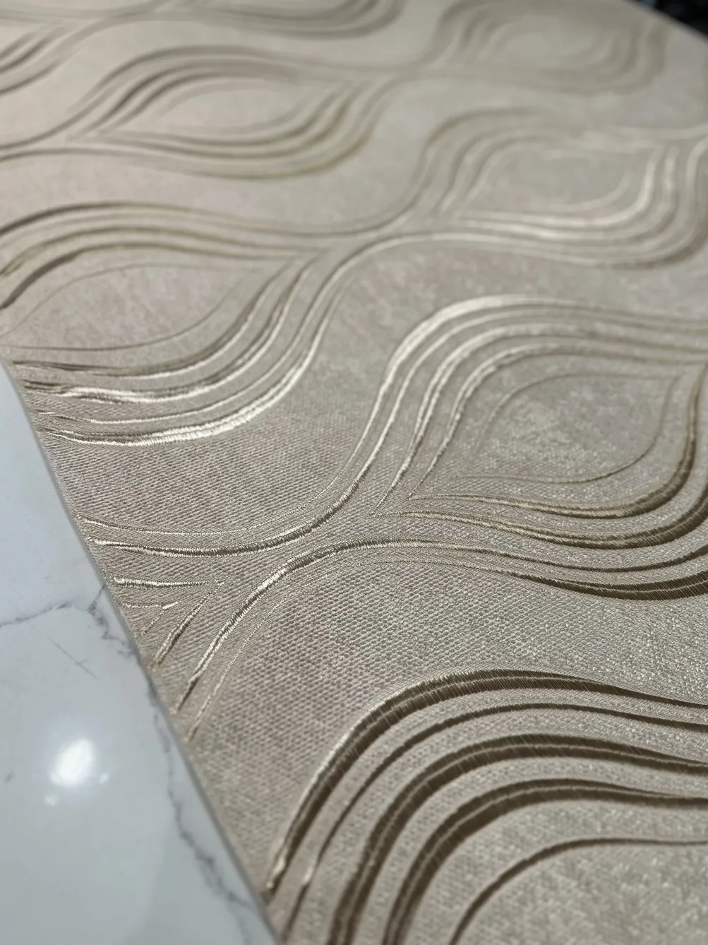 Eclipse Jacquard (Reversible) Table Linen in Taupe