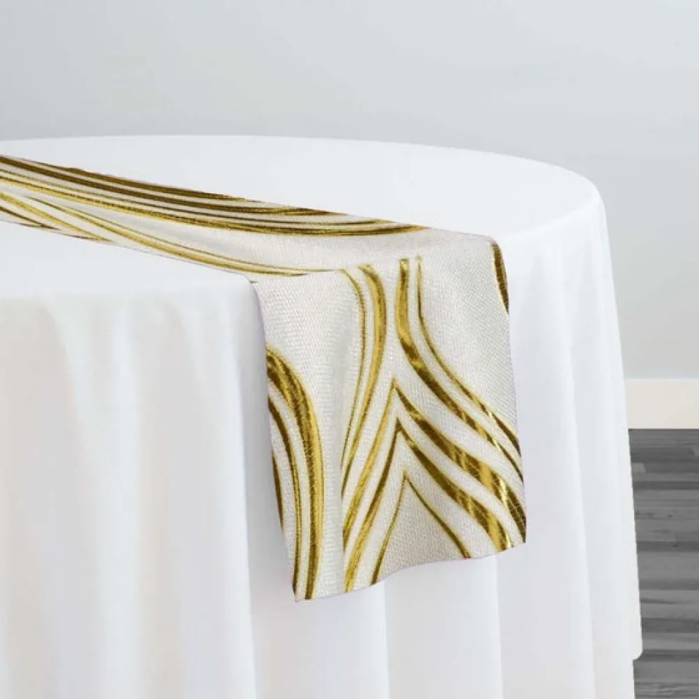 Eclipse Jacquard (Reversible) Table Runner in Gold