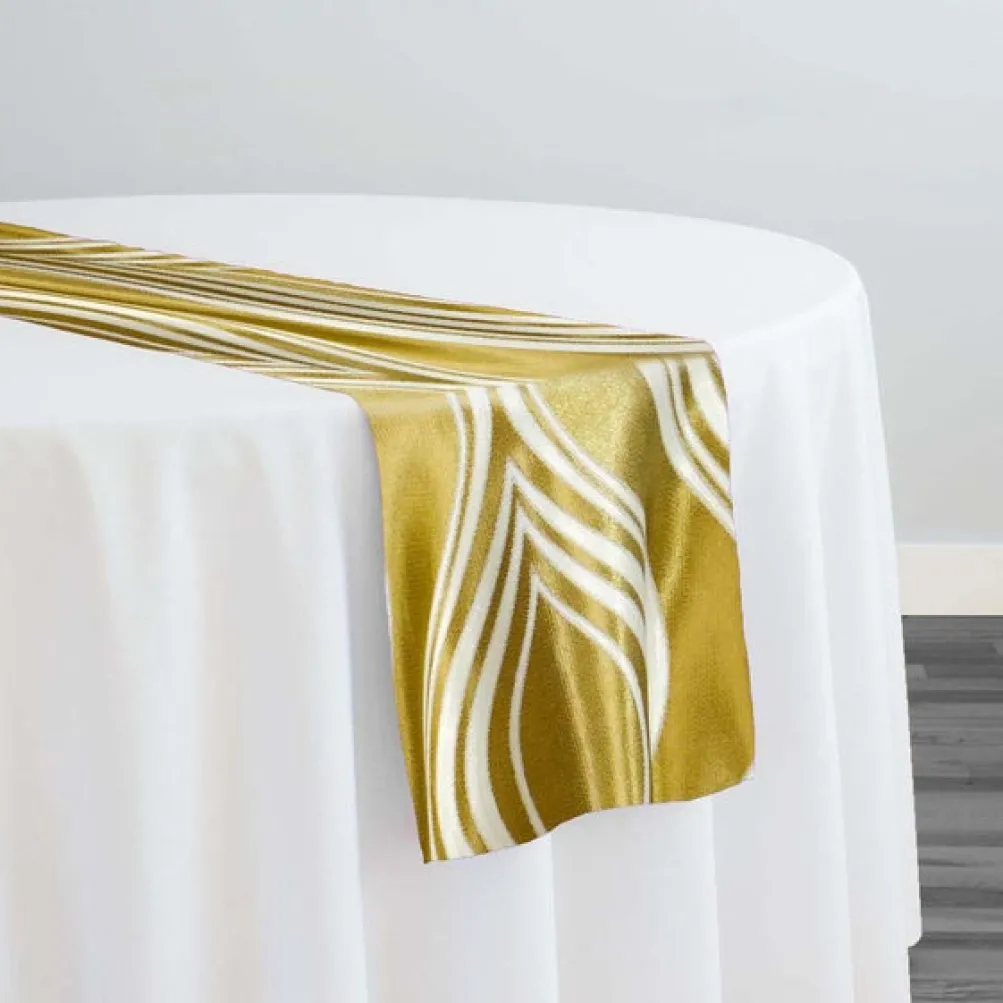 Eclipse Jacquard (Reversible) Table Runner in Gold
