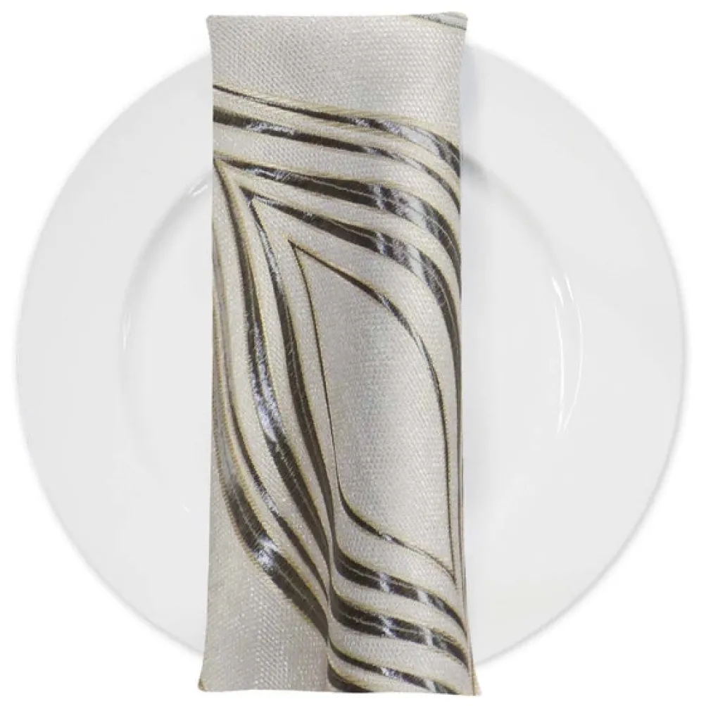 Eclipse Jacquard (Reversible) Table Napkin in Silver