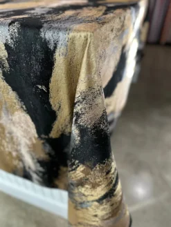 Element Jacquard Table Linen in Black and Gold