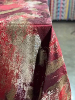 Element Jacquard Table Linen in Red and Gold