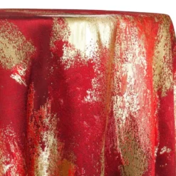 Element Jacquard Table Linen in Red and Gold