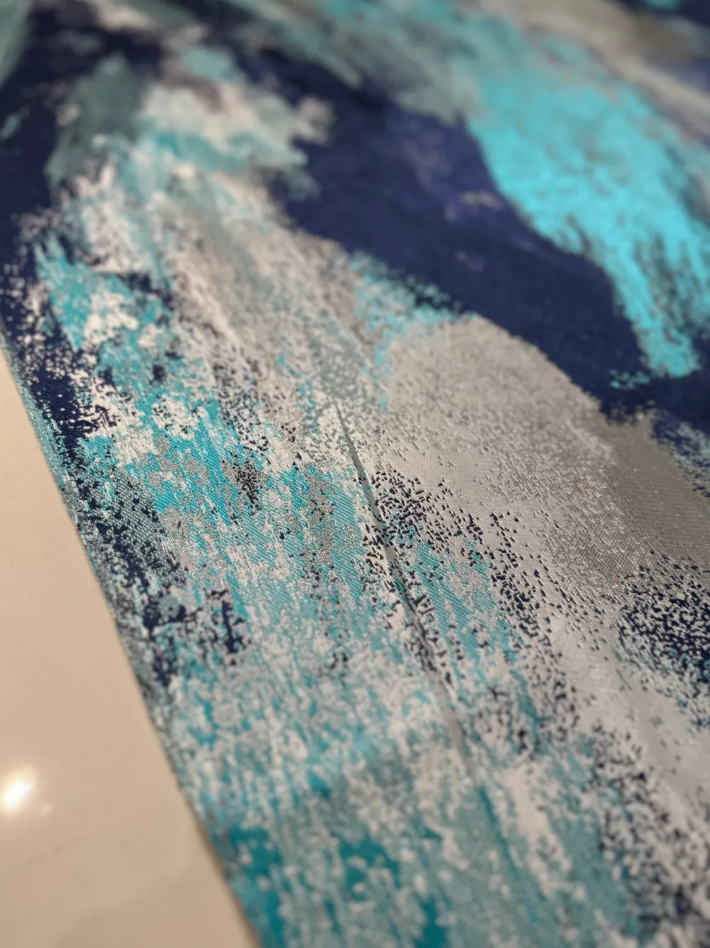 Element Jacquard Table Linen in Turquoise