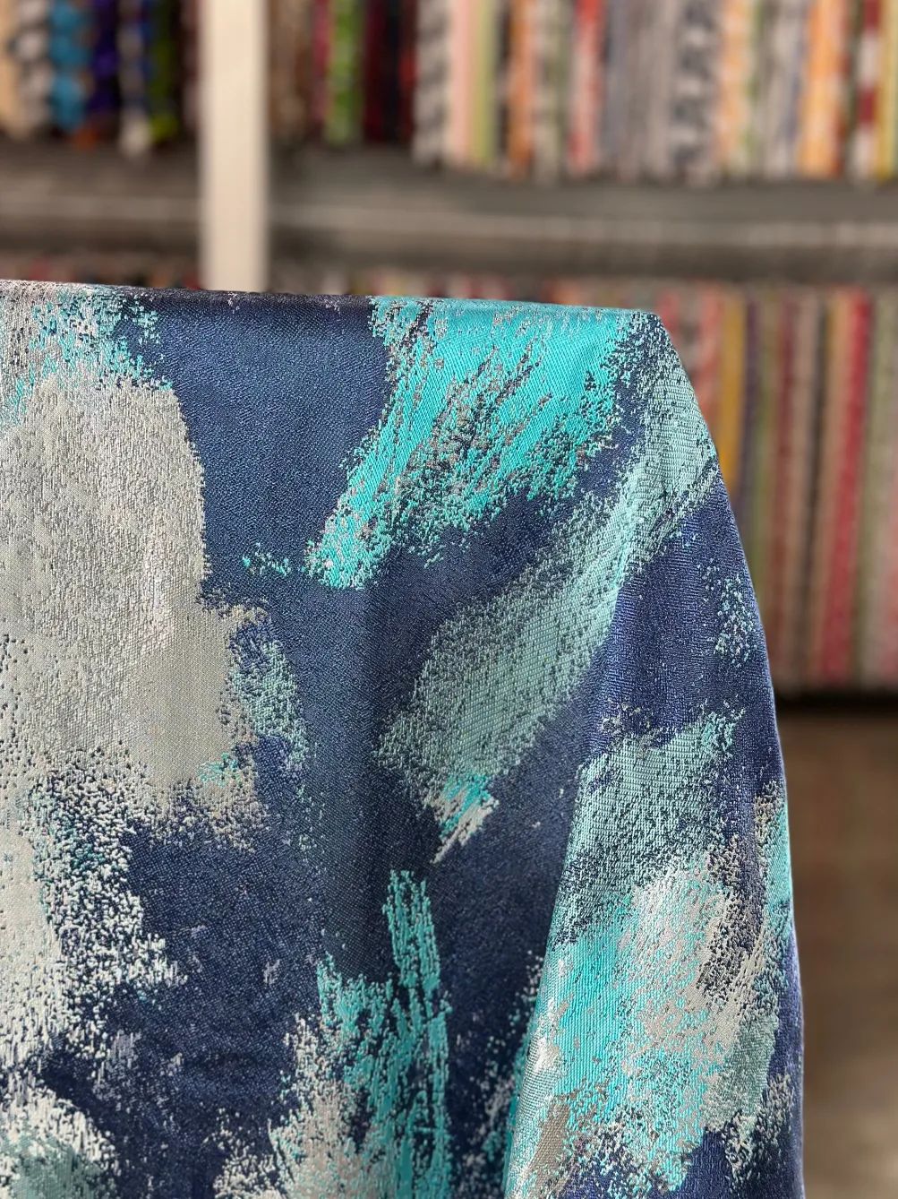 Element Jacquard Table Linen in Turquoise