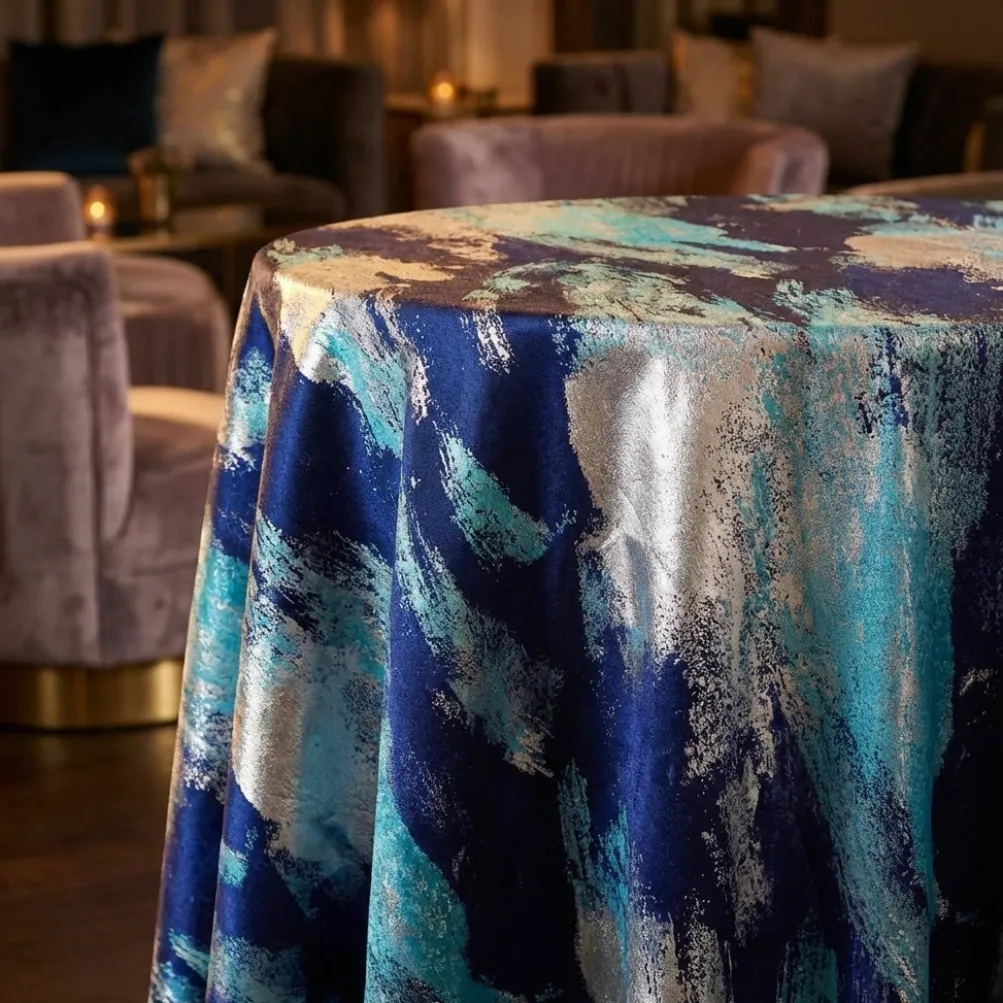 Element Jacquard Table Linen in Turquoise