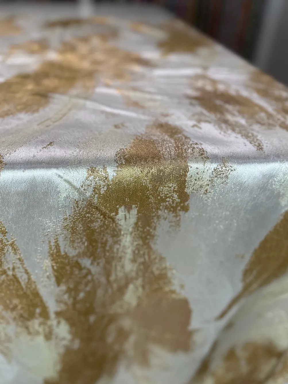 Element Jacquard Table Linen in Gold and Off-White