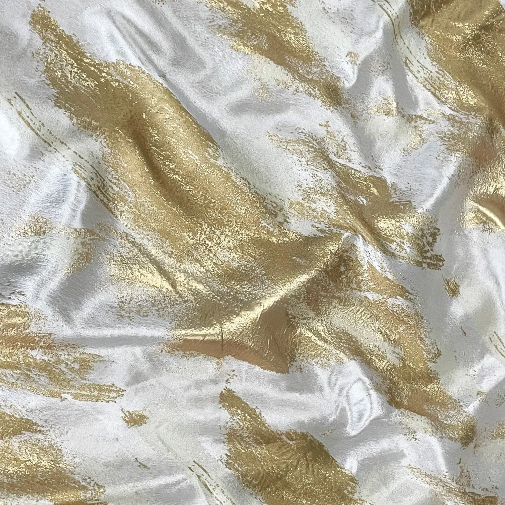 Element Jacquard Table Linen in Gold and Off-White