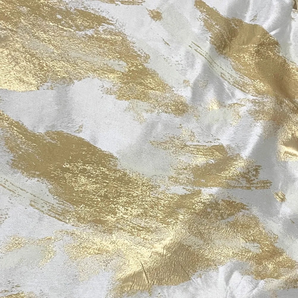 Element Jacquard Table Linen in Gold and Off-White