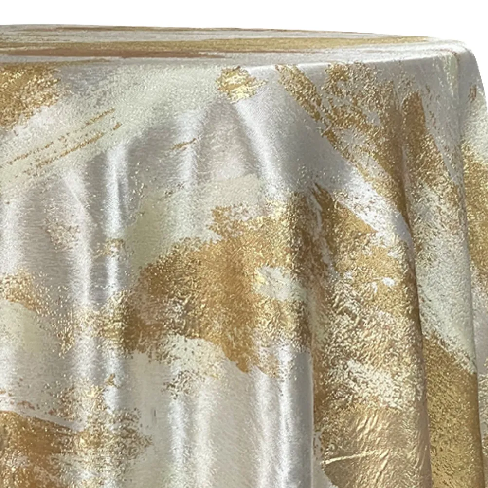 Element Jacquard Table Linen in Gold and Off-White