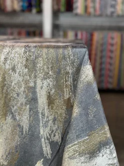 Element Jacquard Table Linen in Grey and Gold