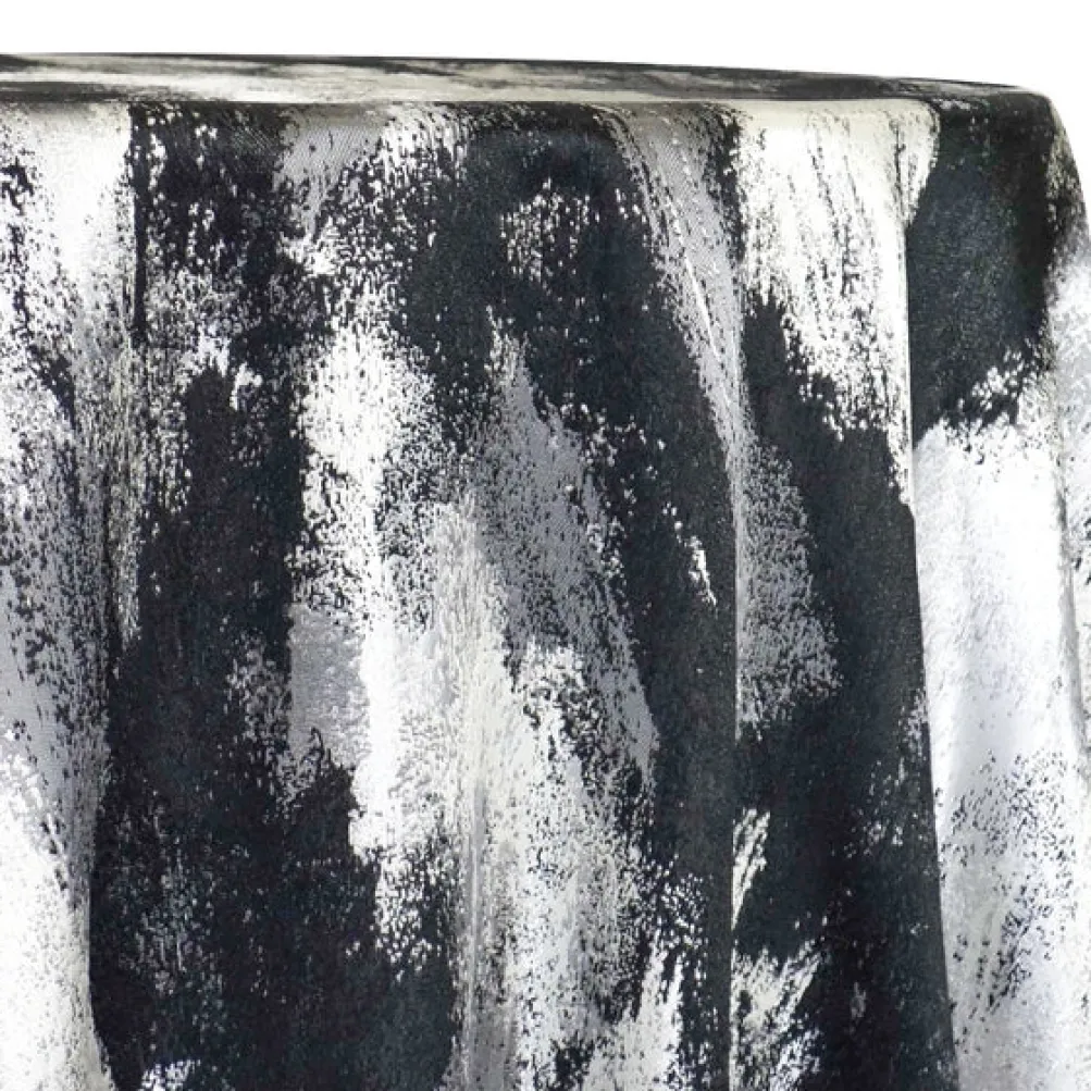 Element Jacquard Table Linen in Black and Silver