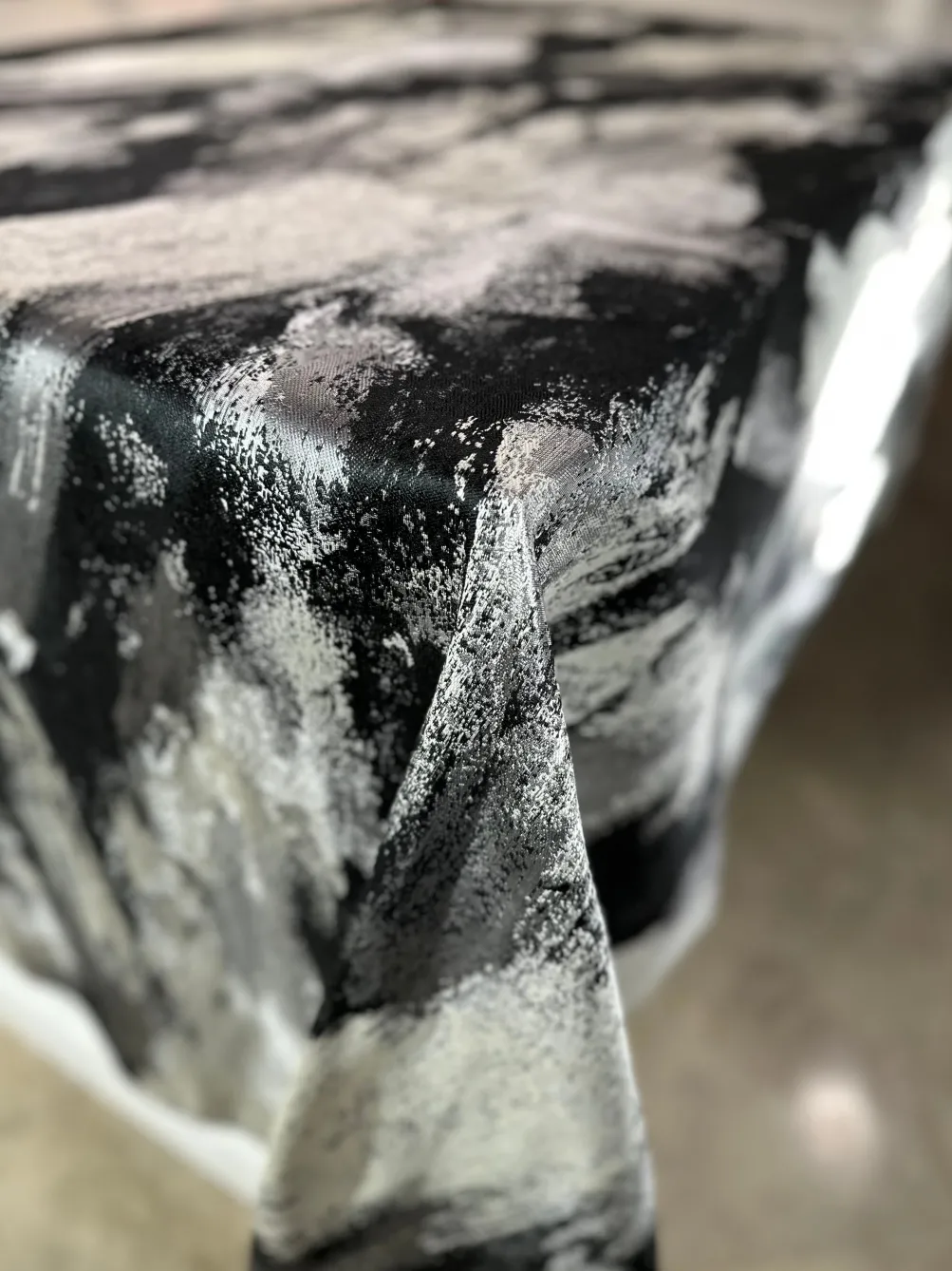 Element Jacquard Table Linen in Black and Silver