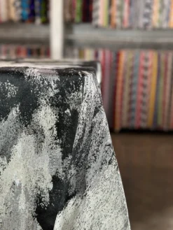 Element Jacquard Table Linen in Black and Silver