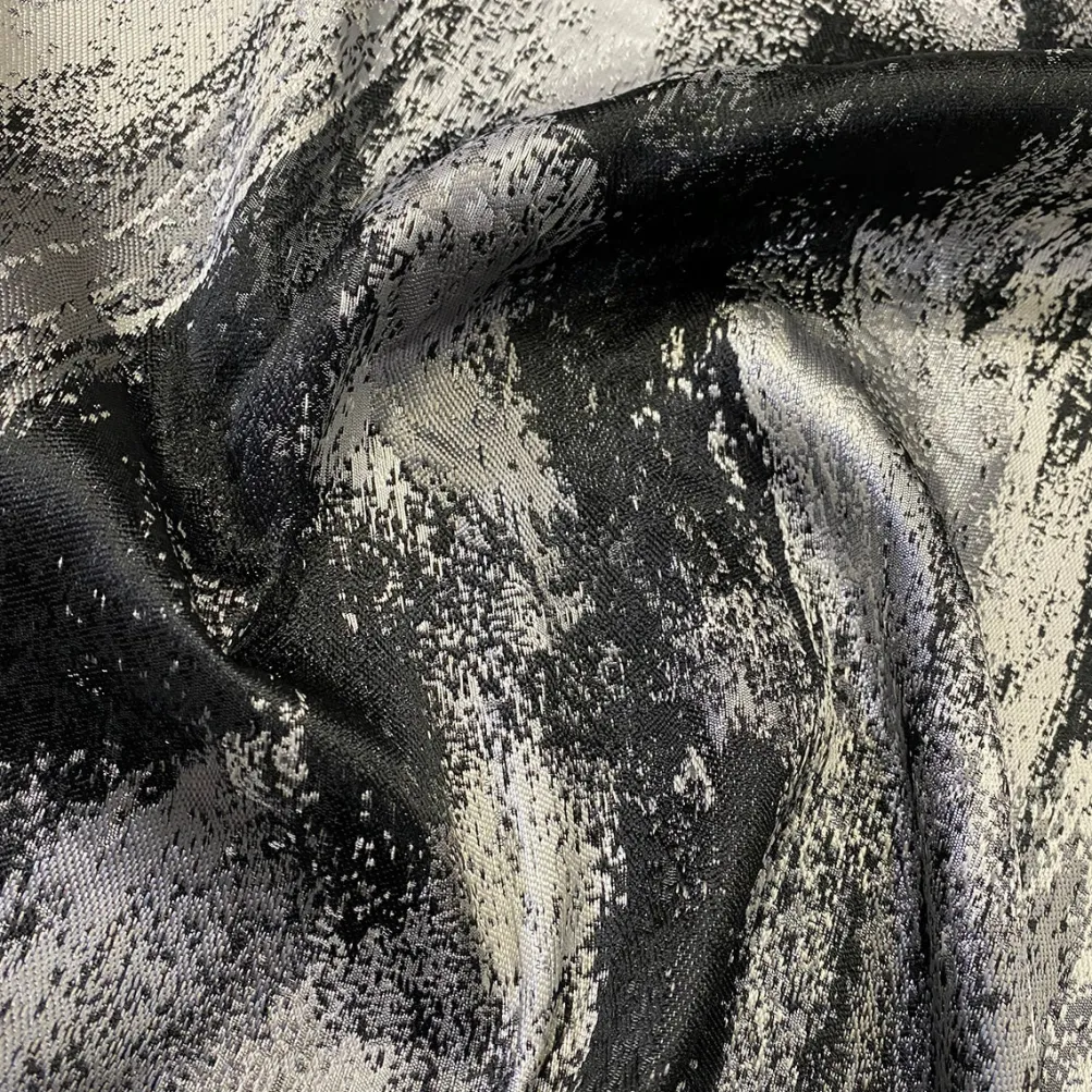 Element Jacquard Table Linen in Black and Silver