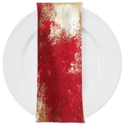 Element Jacquard Table Napkin in Red and Gold