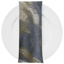 Element Jacquard Table Napkin in Grey and Gold