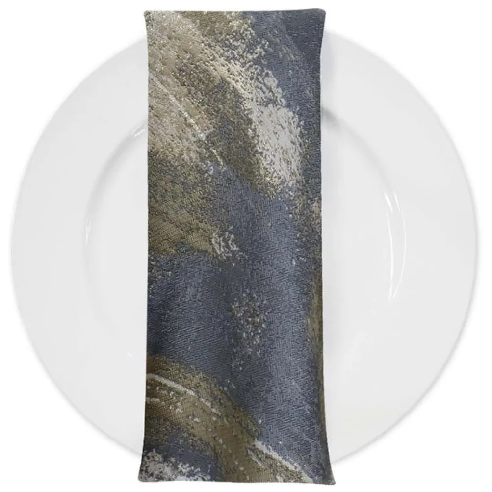 Element Jacquard Table Napkin in Grey and Gold
