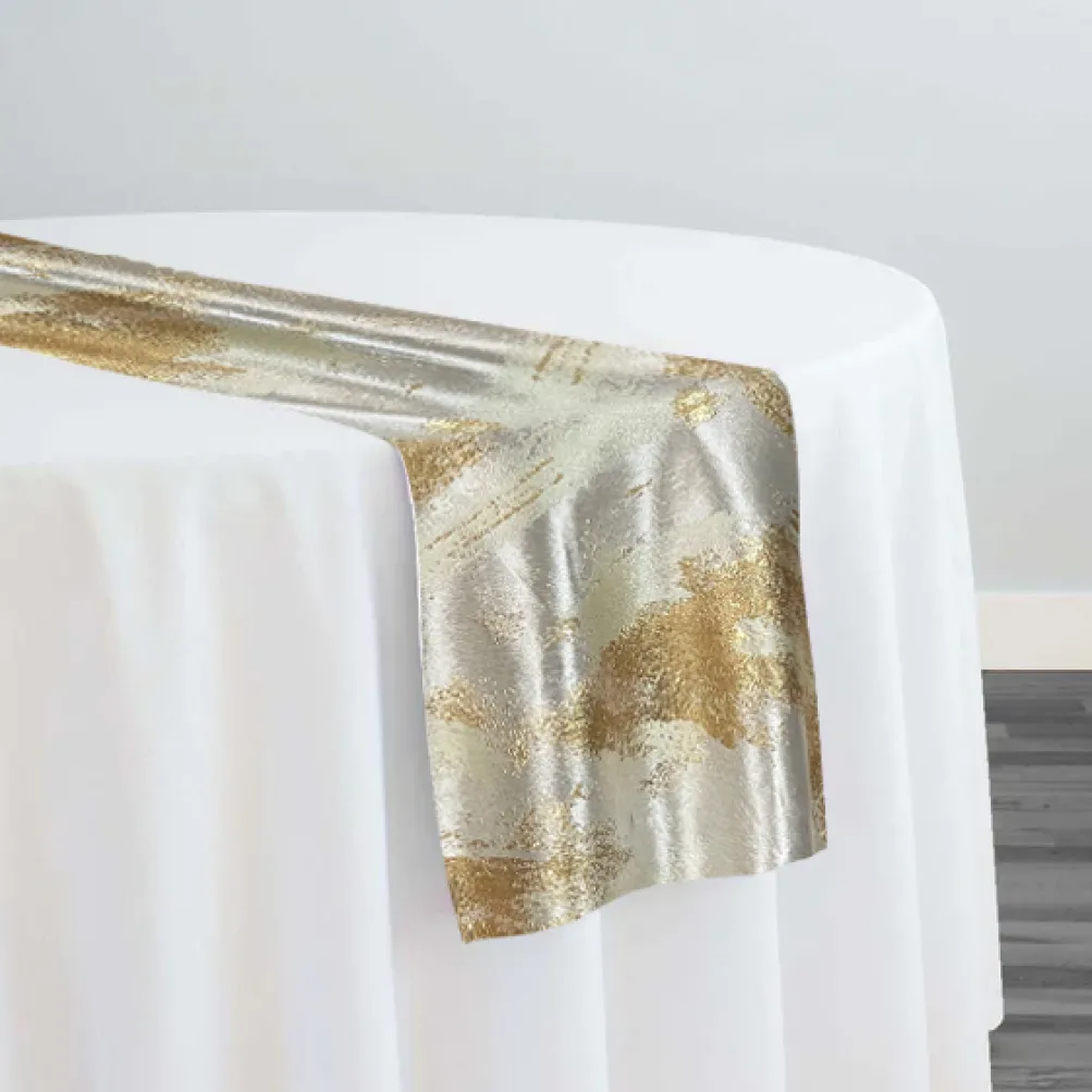Element Jacquard Table Runner in Gold and Off-White