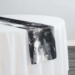 Element Jacquard Table Runner in Black and Silver