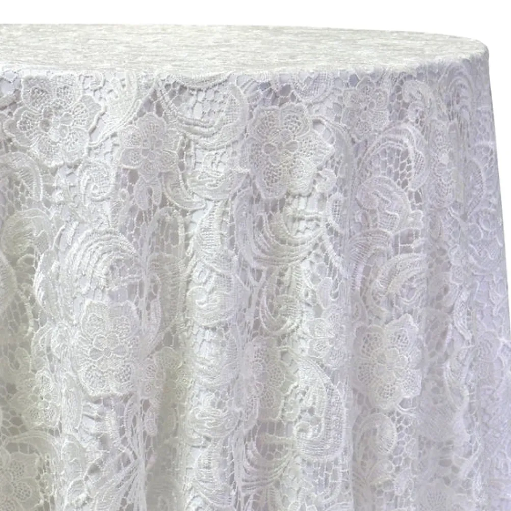 English Lace Table Linen in White