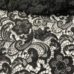 English Lace Table Runner in Black