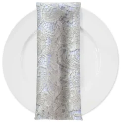 English Lace (w/ Poly Lining) Table Napkin in Ivory