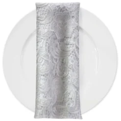 English Lace (w/ Poly Lining) Table Napkin in White