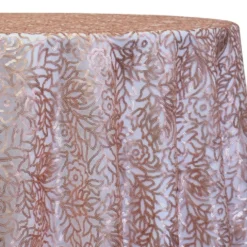 Fiori Leaf Sequins Table Linen in Blush
