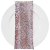 Fiori Leaf Sequins (w/ Poly Lining) Table Napkin in Blush