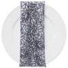 Fiori Leaf Sequins (w/ Poly Lining) Table Napkin in Grey