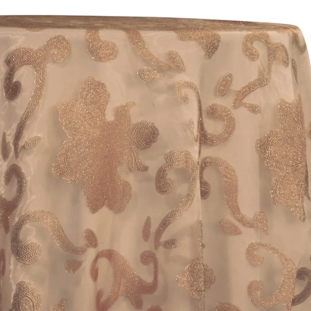 Fleur De Lis Table Linen in Champagne