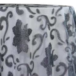 Fleur De Lis Table Linen in Charcoal