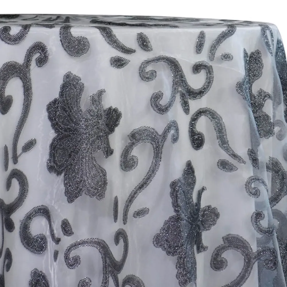 Fleur De Lis Table Linen in Charcoal