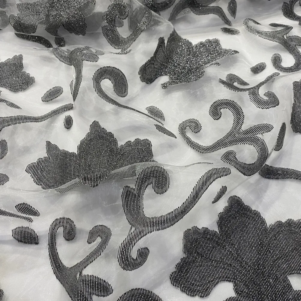Fleur De Lis Table Linen in Charcoal