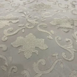 Fleur De Lis Table Linen in Ivory
