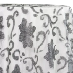 Fleur De Lis Table Linen in Silver