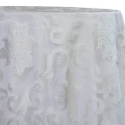 Fleur De Lis Table Linen in White
