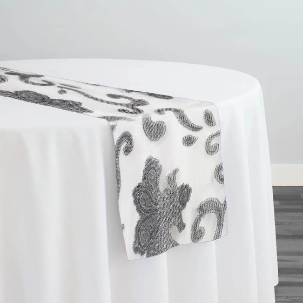 Fleur De Lis Table Runner in Silver