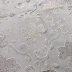 Fleur De Lis Table Runner in White