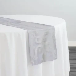 Fleur De Lis Table Runner in White