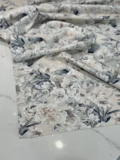 Floral Dusk (Poly Print) Table Linen in Ivory