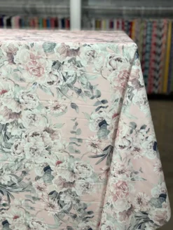 Floral Dusk (Poly Print) Table Linen in Blush