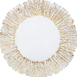 Floral - Glass Charger Plate in Gold (Item # 0238)